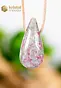 Thulite in Feldspar Drop Shaped Pendant - no. 1