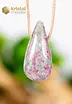 Thulite in Feldspar Drop Shaped Pendant - no. 1