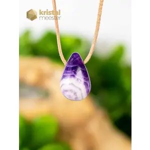 Amethyst in Quartz pendant - drilled