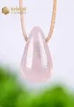 Rose Quartz Drop Shaped Pendant - no. 2