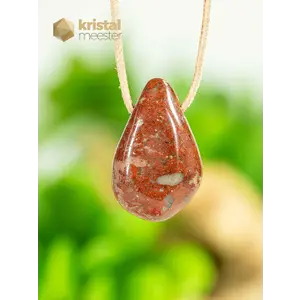 Jasper Brecciated Drop Shaped Pendant - no. 1