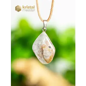 Crazy Lace Agate Pendant with silver loop - no. 1