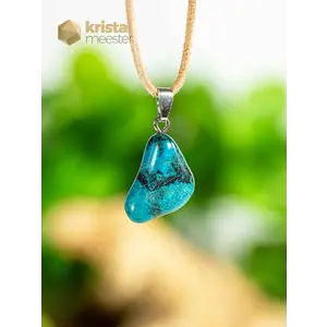 Chrysocolla pendant with silver loop - no. 4