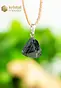 Black Tourmaline Raw pendant with silver loop - no. 3