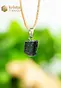 Black Tourmaline Raw pendant with silver loop - no. 4