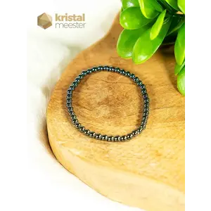 Hematiet Kogelarmband - 3-4 mm