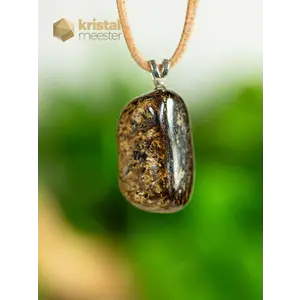 Bronzite Pendant with silver loop - no. 1