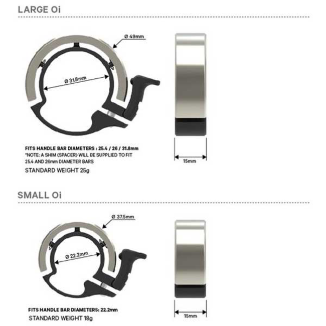 KNOG Oi Classic Small Fahrradklingel, 22.2mm, black