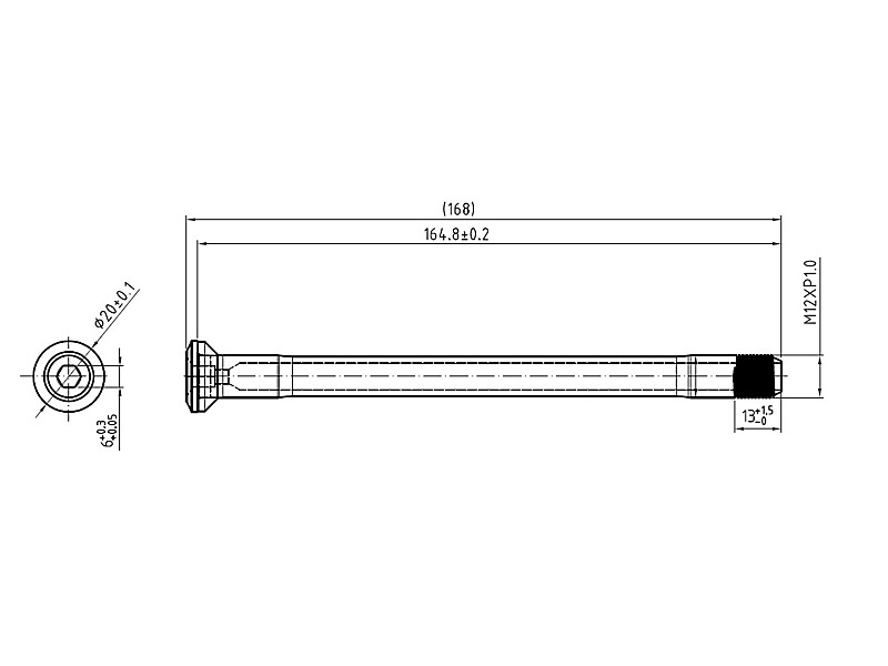 AXL REAR THRU AXLE, 142MM SPACING,168MM LENGTH, 12MM THROUGH TYPE ...
