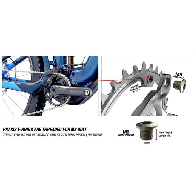 PRAXIS WORKS CHAINRING MTB ERING STEEL NARROW WIDE 1X 34T. 10-/11-/12-SPEED LK4X104 WITH THREAD M8