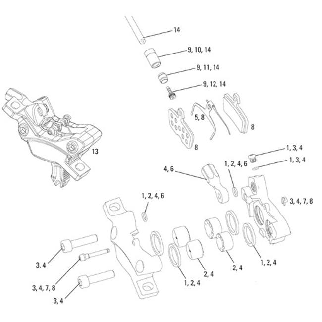 AVID XX/X0/Code Pad Pin Kit, Black, Aluminum