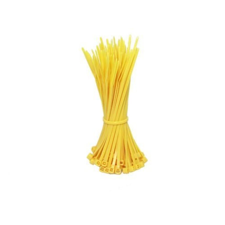 Kabelbinders 100mm geel 100 stuks