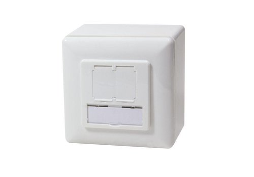 Combi Inbouw + opbouwdoos CAT5e 2x RJ45 afgeschermd LSA