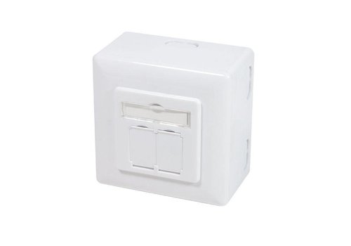 Combi Inbouw + opbouwdoos CAT6 2x RJ45 afgeschermd LSA