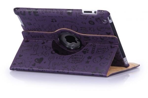 iPadspullekes.nl iPad mini 360 hoes Trendy leer paars