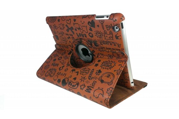 iPadspullekes.nl iPad mini 360 graden hoes Trendy leer bruin