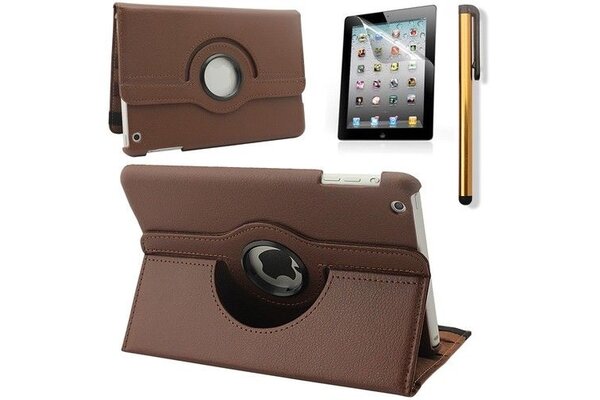 iPadspullekes.nl iPad Mini 4 hoes 360 graden leer bruin