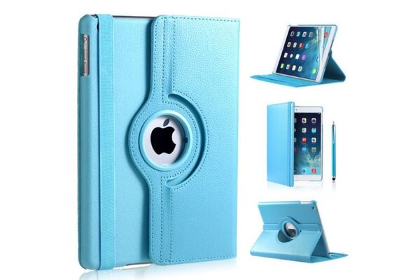 iPadspullekes.nl iPad Pro 9,7 hoes 360 graden licht blauw leer