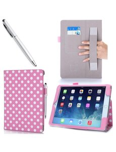 i-Blason iPad Air 2 Leather Slim Book Case roze met witte stippen