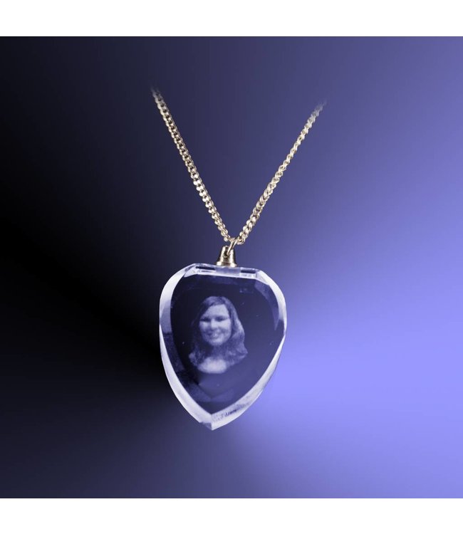 2D foto in glas - Hanger hart - Kristal Glas