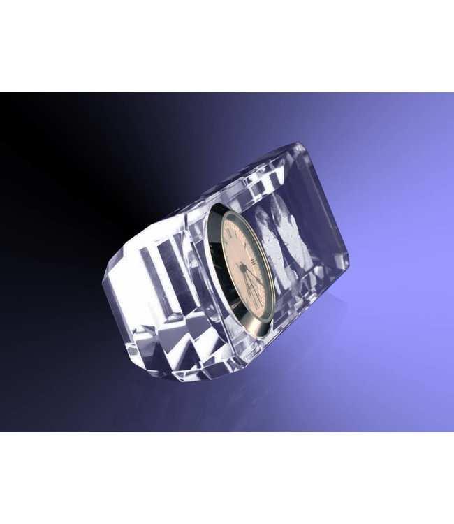 Foto 2D in Kristal - Klok  facet - Kristal Glas