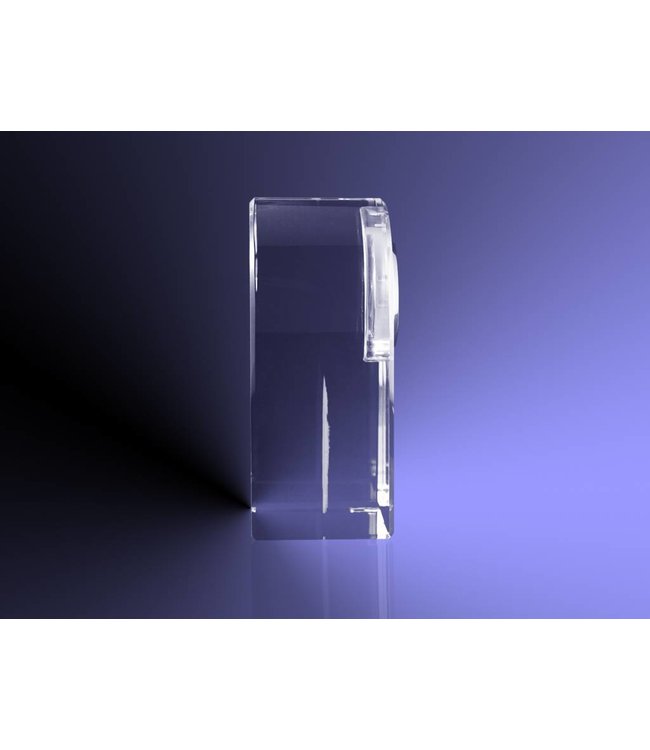 2D foto in glas - Klok "round top" - Kristal Glas