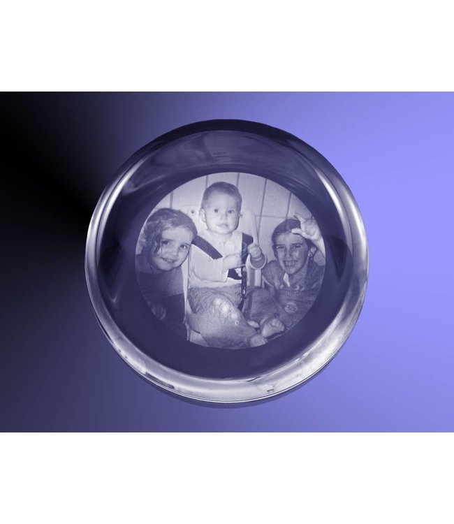 2D foto in glas - Presse-Papier rond - Kristal Glas