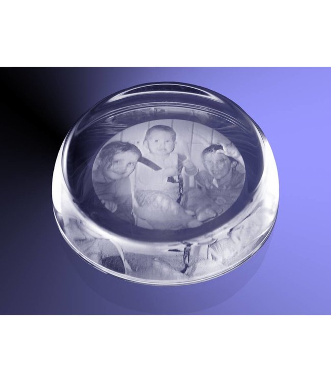 2D foto in glas - Presse-Papier rond - Kristal Glas