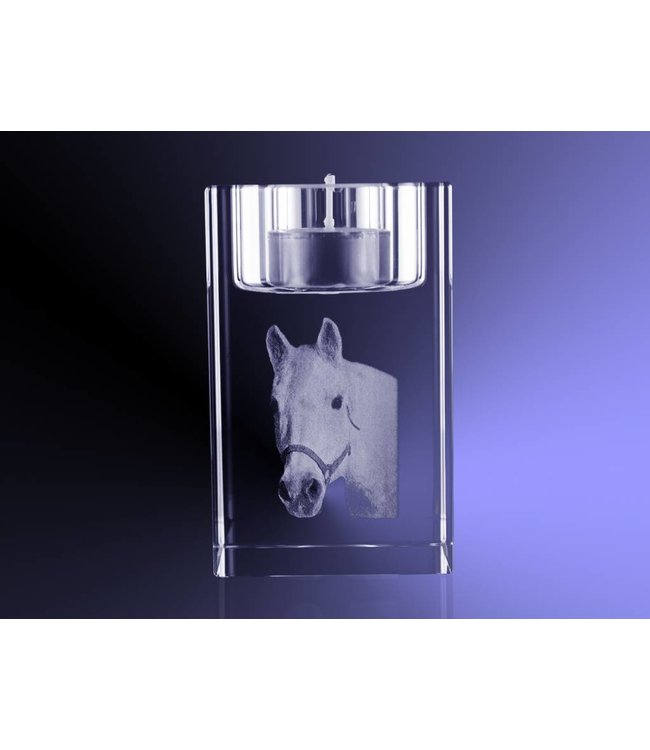 2D foto in glas - Waxinelichthouder rechthoek - Kristal Glas