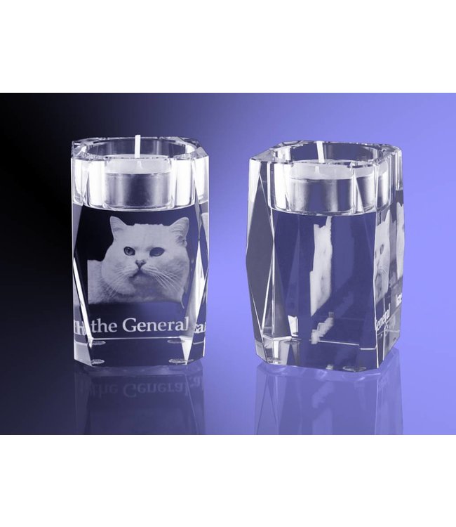 2D foto in glas - Waxinelicht Facet - Kristal Glas