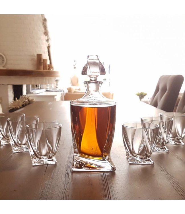 Quadro Whisky karaf 850 ml + 6 glazen