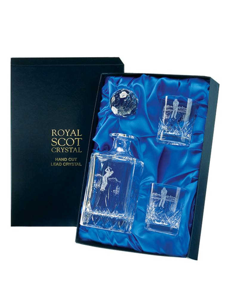 Royal Scot Crystal whiskyset karaf met twee glazen