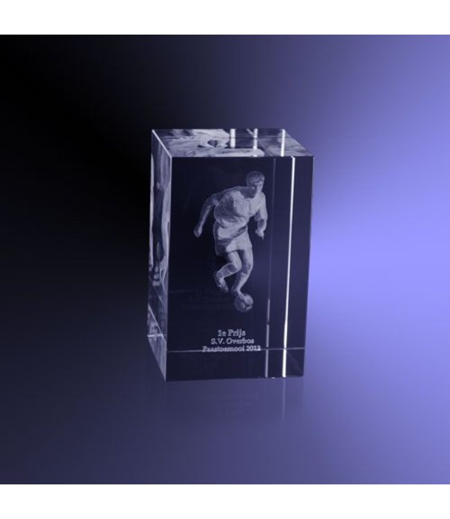 Voetbal Blok Award met 3D gravure
