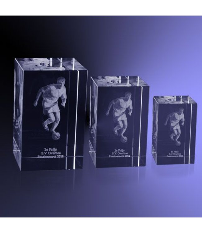 Voetbal Blok Award met 3D gravure