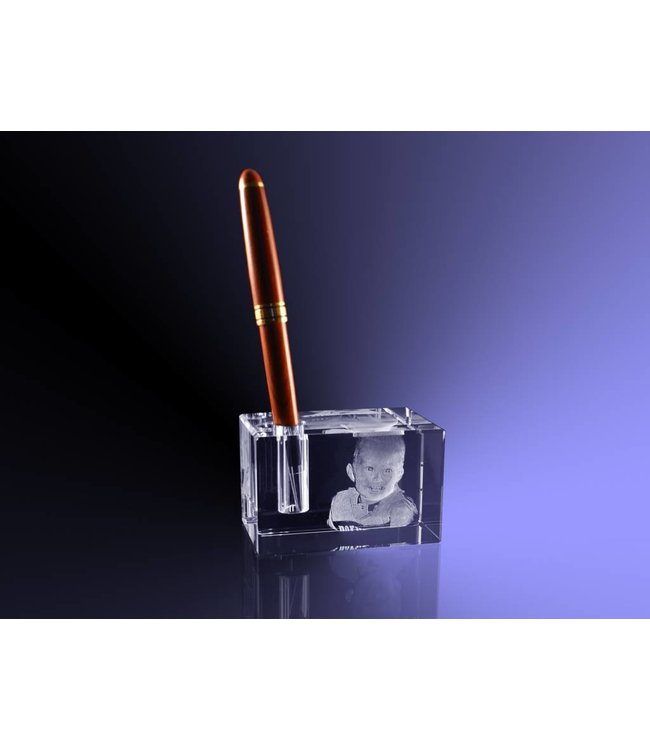 3D Foto in glas - Penhouder - 5x5x8cm - kristal glas