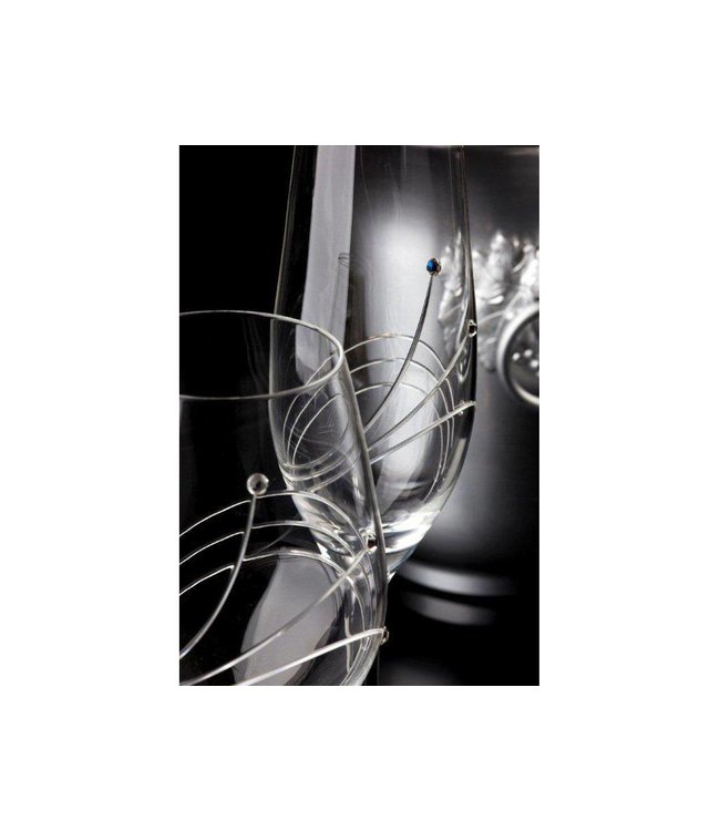 Set van 2 wijnglazen met Swarovski stenen