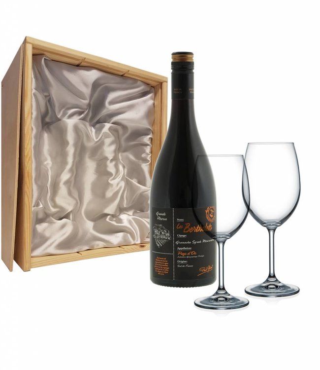 Wijnpakket met 2 glazen - Les Bertholets Grenache, Syrah & Mouvedre