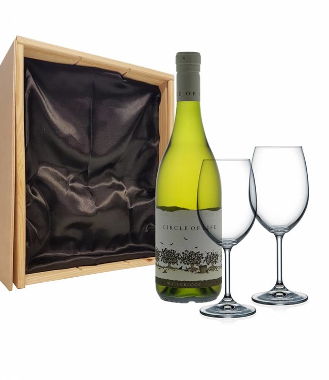 Wijnpakket met 2 glazen - Circle of life White