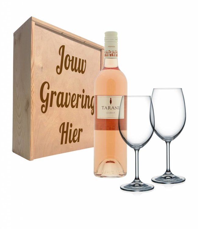 Wijnpakket met 2 glazen - Tarani Gamay rosé