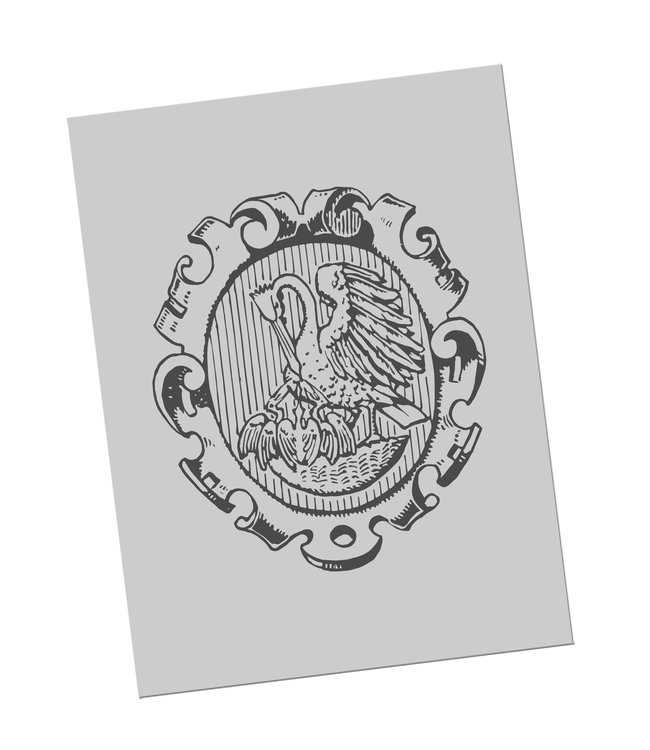 Spiegel rechthoek met eigen familiewapen