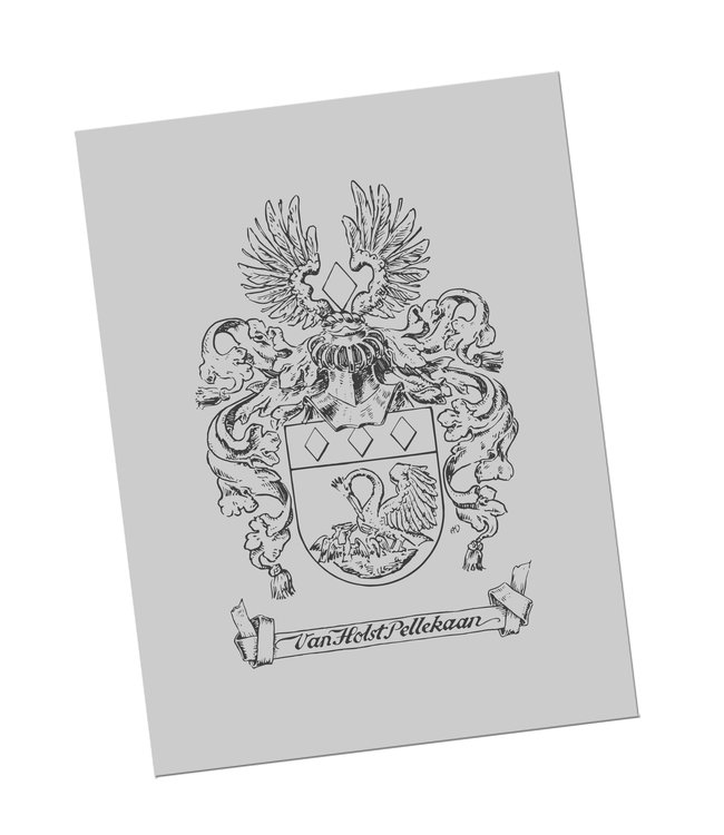 Spiegel rechthoek met eigen familiewapen