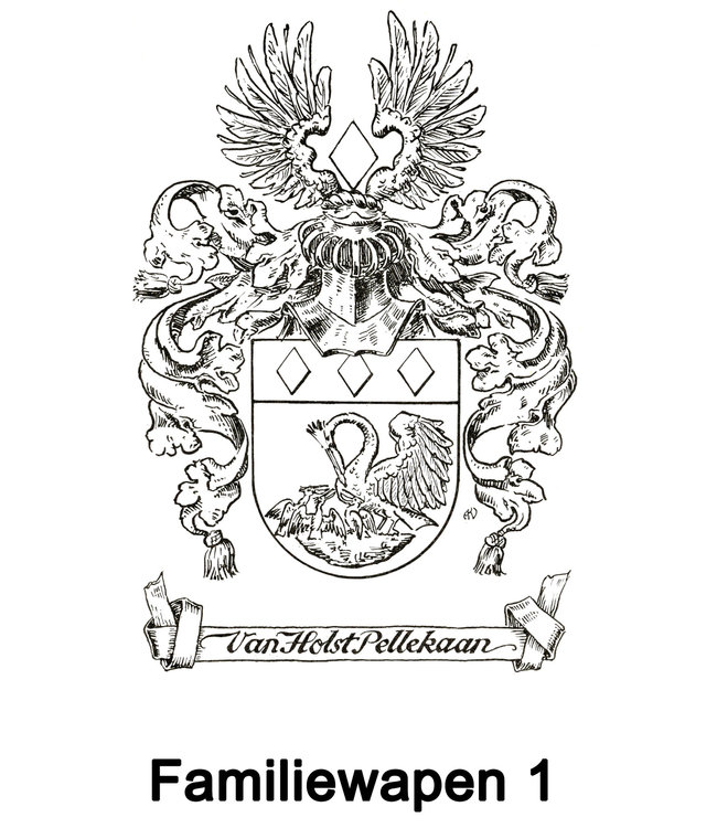 Witte wijnglas met familiewapen