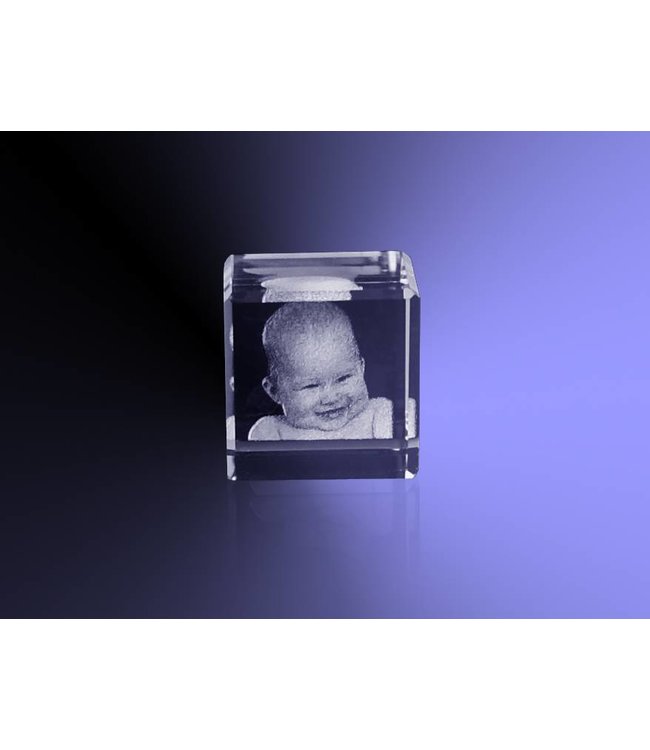 2D foto in glas - Kubus 2 cm dobbelsteen - Kristal Glas