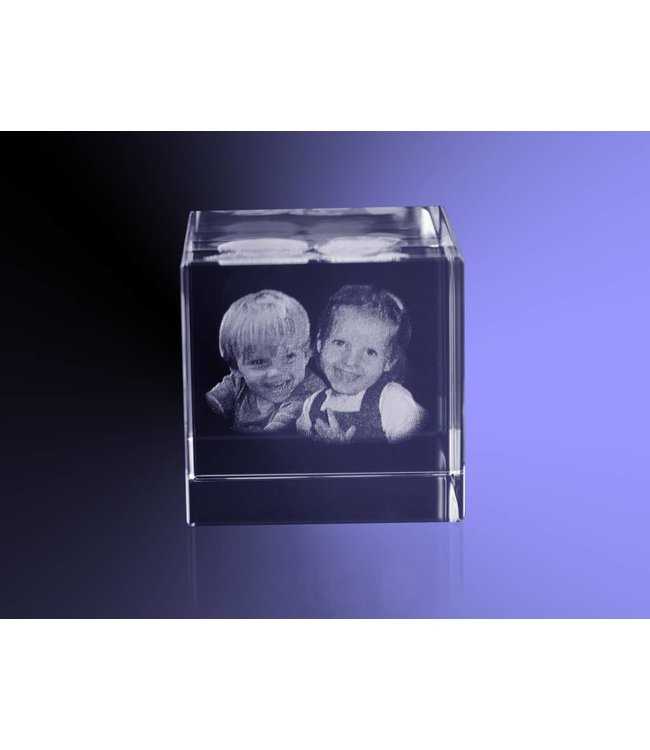 2D foto in glas - Kubus 2 cm dobbelsteen - Kristal Glas