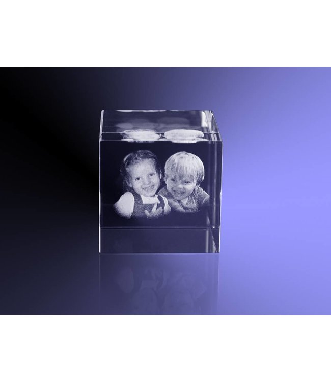 2D foto in glas - Kubus 4 cm - Kristal Glas