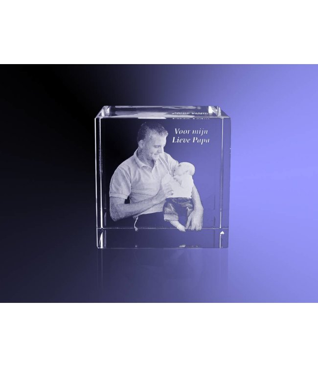 2D foto in glas - Kubus 5 cm- - Kristal Glas
