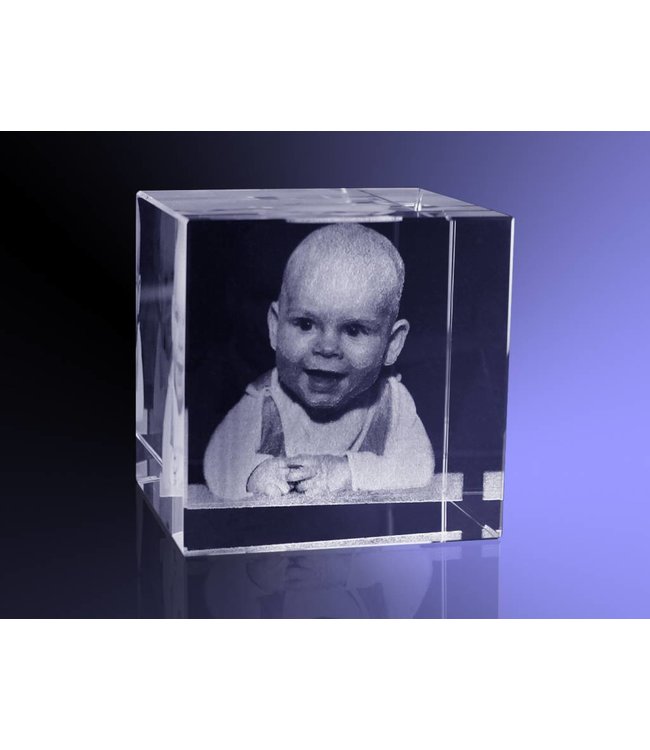 2D foto in glas - Kubus 6 cm - Kristal Glas