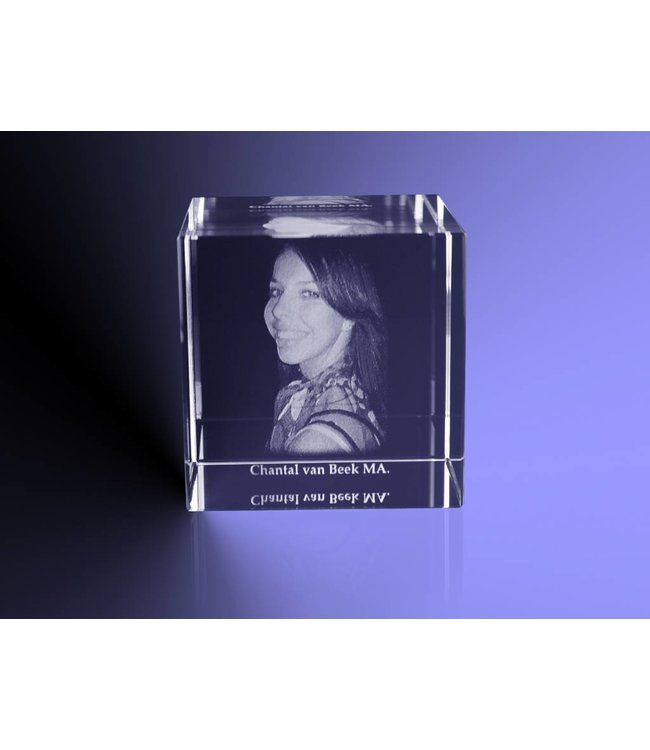 2D foto in glas - Kubus 10 cm - Kristal Glas