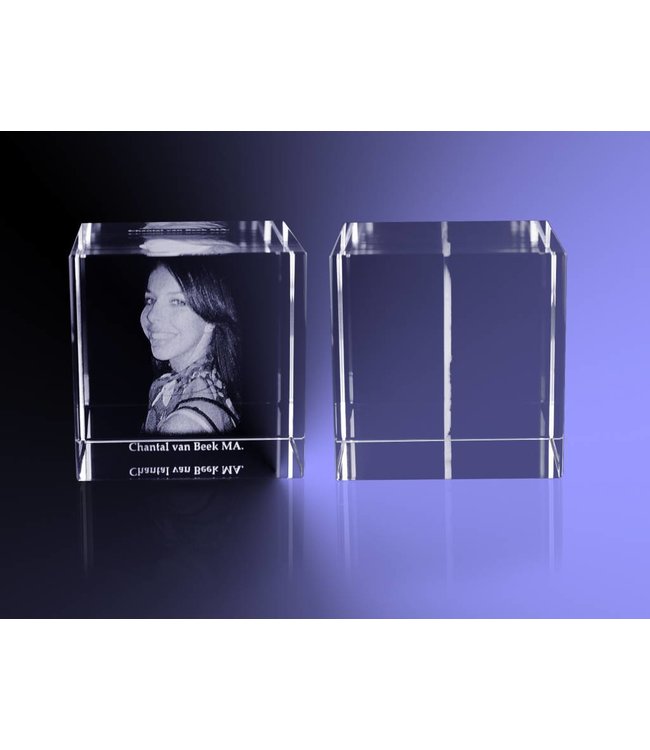 2D foto in glas - Kubus 10 cm - Kristal Glas