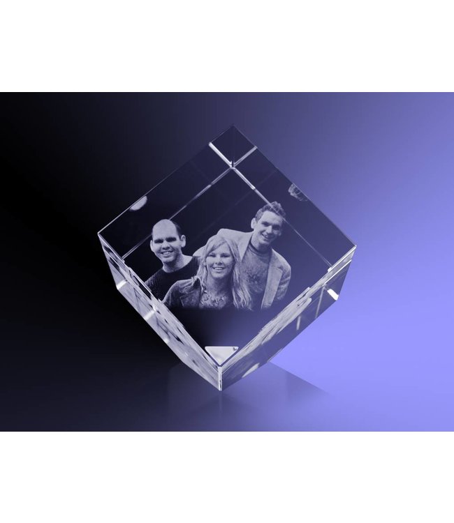 2D foto in glas - Kubus 5 cm staand op hoek - Kristal Glas